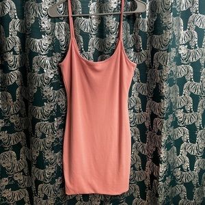 Pink jersey mini dress